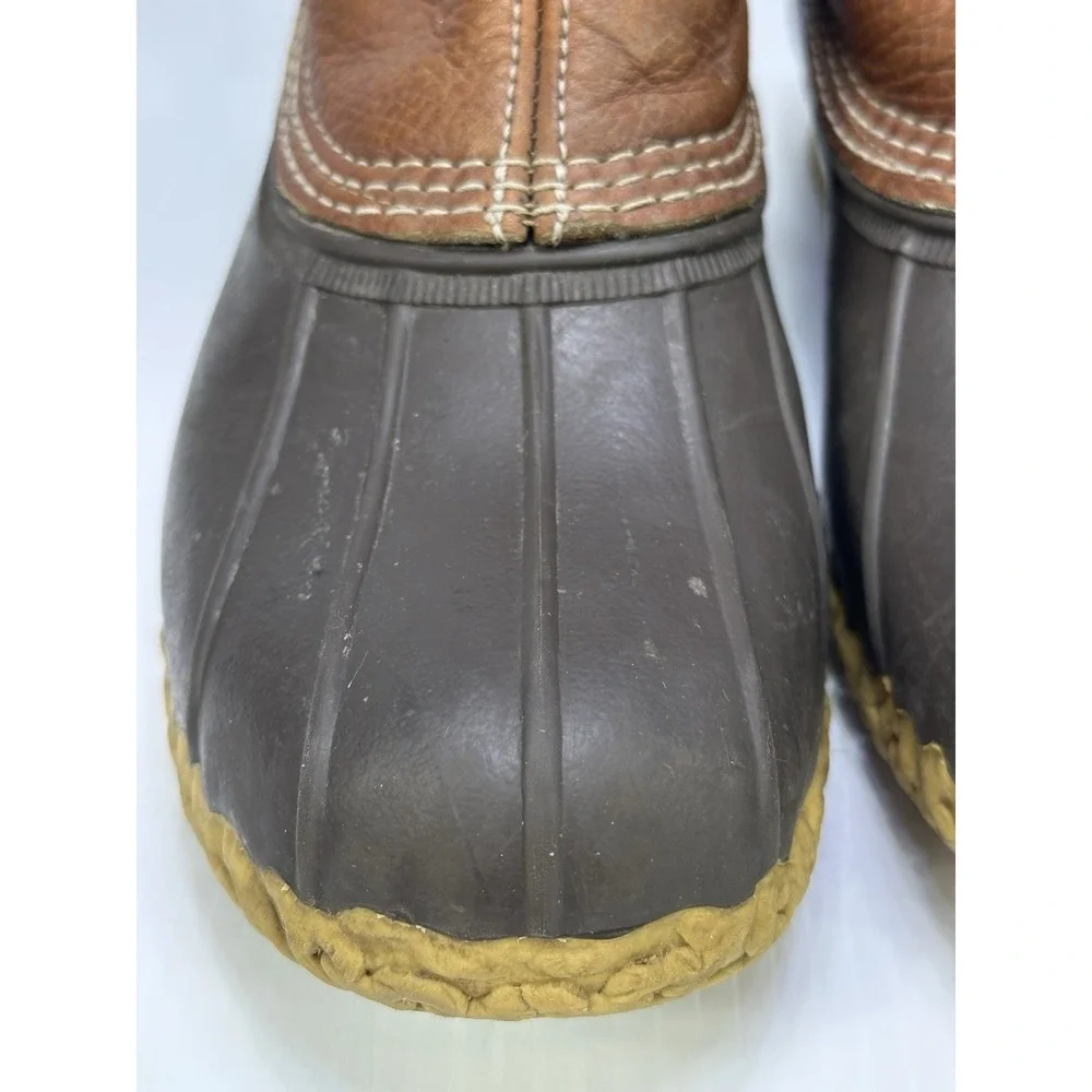 LL Bean Men 12 M Chelsea Bean Boots Tumbled Leather Duck Boots USA Brown